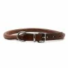 Ancol Round Leather Collar Chestnut - 35-43cm (Size 4)
