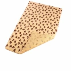 Bronte Wheat Paw Print Dog Bed Fleece 100 X150cm