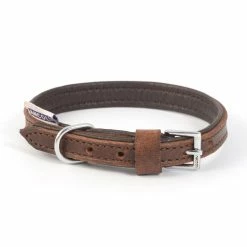 Ancol Vintage Leather Padded Collar Chestnut - 28-36cm (Size 3)