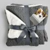 George Barclay Aran Knit Deluxe Pet Blanket Charcoal XL