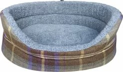 Brown Check Luxury Country Bed - Medium