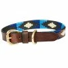 Weatherbeeta Polo Leather Collar Cowdray Brown/Blue Small