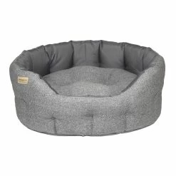 Traditional Tweed & Waterproof Bed Steel Grey - Small